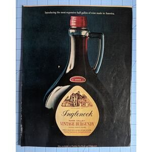 Vintage Print Ad 1986 Inglenook Burgandy Wine Napa